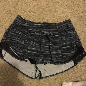 Women's Black and Gray Striped Shorts